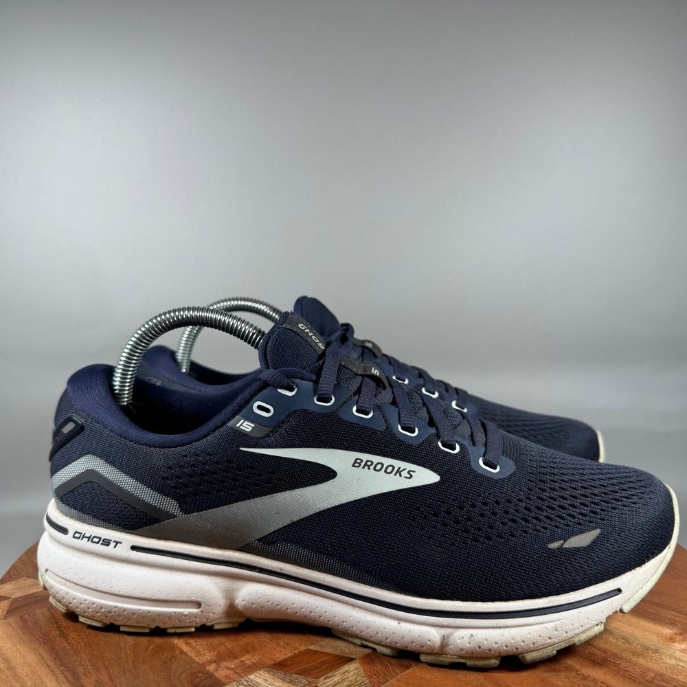 Brooks Ghost 15 Womens 9.5 Wide Running Shoes Navy Blue 1203801D450 Superfeet